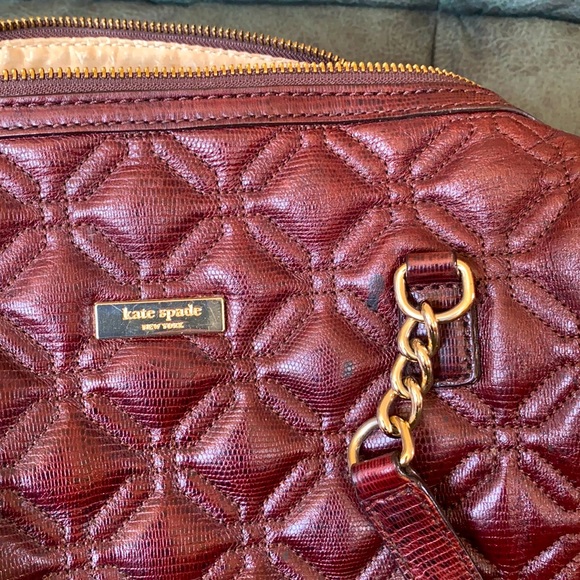 Kate spade quilted burgundy handbag - Picture 6 of 6